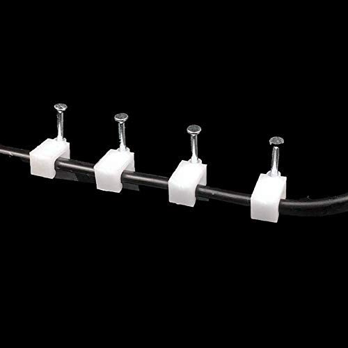esowemsn 200pcs 6mm Cable Clips Flat Ethernet Cable Wire Clips Single Coaxial Cable Clamp with Steel Nails Best for Ethernet Cable Management (6mm) - Image 4