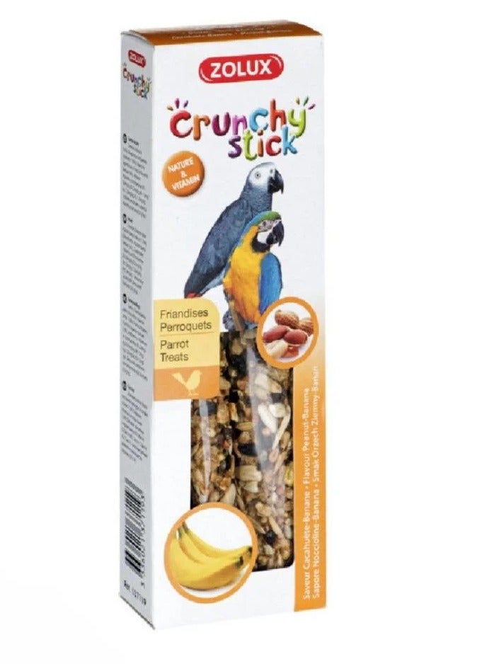 Zolux Crunchy Sticks for Large Parrots with Peanut and Banana 115g