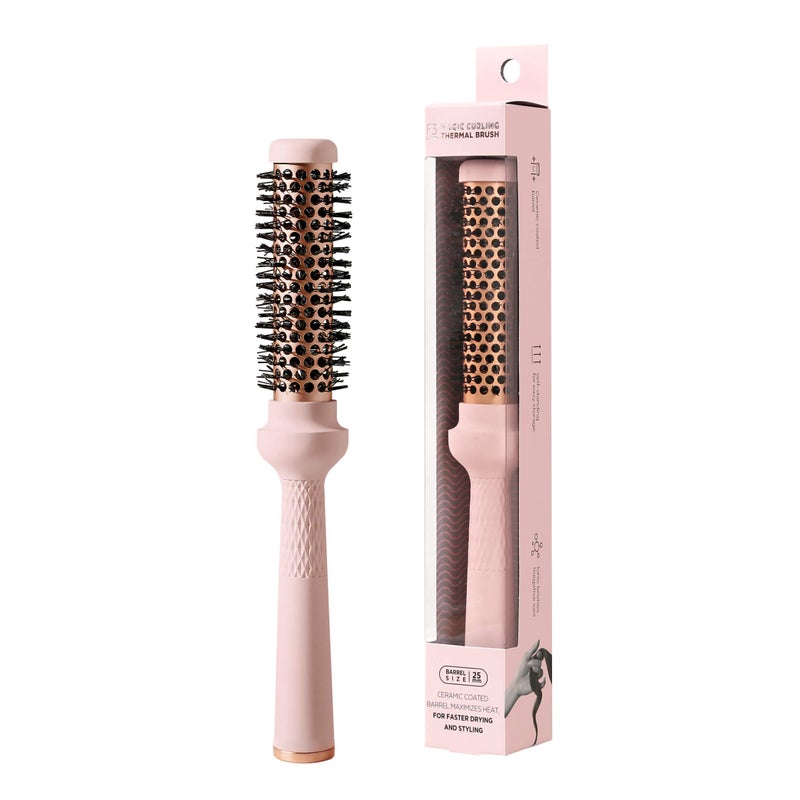 F3 Systems Magic Curling Round Brush (1 Inch) - Non-electronic, Self-Standing Round Brush, Great Blowout, Ceramic Coated Barrel, Quick Styling, Ionic Thermal Barrel, Volumizer, Styler - Image 1