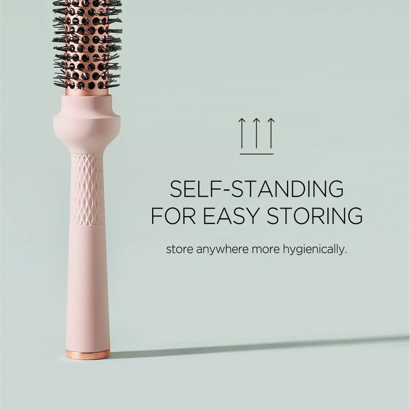 F3 Systems Magic Curling Round Brush (1 Inch) - Non-electronic, Self-Standing Round Brush, Great Blowout, Ceramic Coated Barrel, Quick Styling, Ionic Thermal Barrel, Volumizer, Styler - Image 5