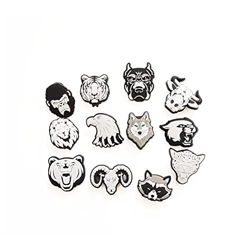 Yeaco 12 Pcs Black and White Animal Face Shoe Charms For Clog Sandals - Image 1