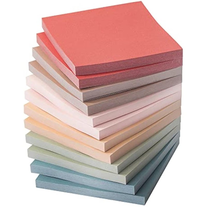- Sticky Notes, 3x3, 12 Pads, Vintage Colors, Self-Stick Pads, Aesthetic, Colorful, Bulk - Image 1