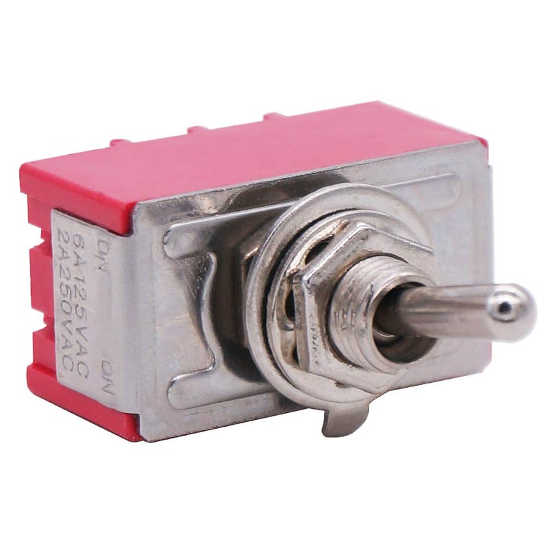 Twidec /2Pcs Mini Toggle Switch 4PDT 2 Position 12 Pins ON/ON Miniature Toggle Switch AC 6A/125V 2A/250V Car Boat Switches with Waterproof Cap MTS-402-MZ - Image 3