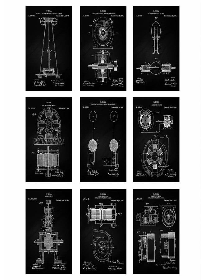 PARTH IMPEX Nikola Tesla Vintage Patent Wall Art - Geek Steampunk Home Office Industrial Wall Decor - Engineer Gifts Idea for Mechanical Electrical Men Women Science Grad Nerd - Unframed 8x10 Poster Prints - Image 1
