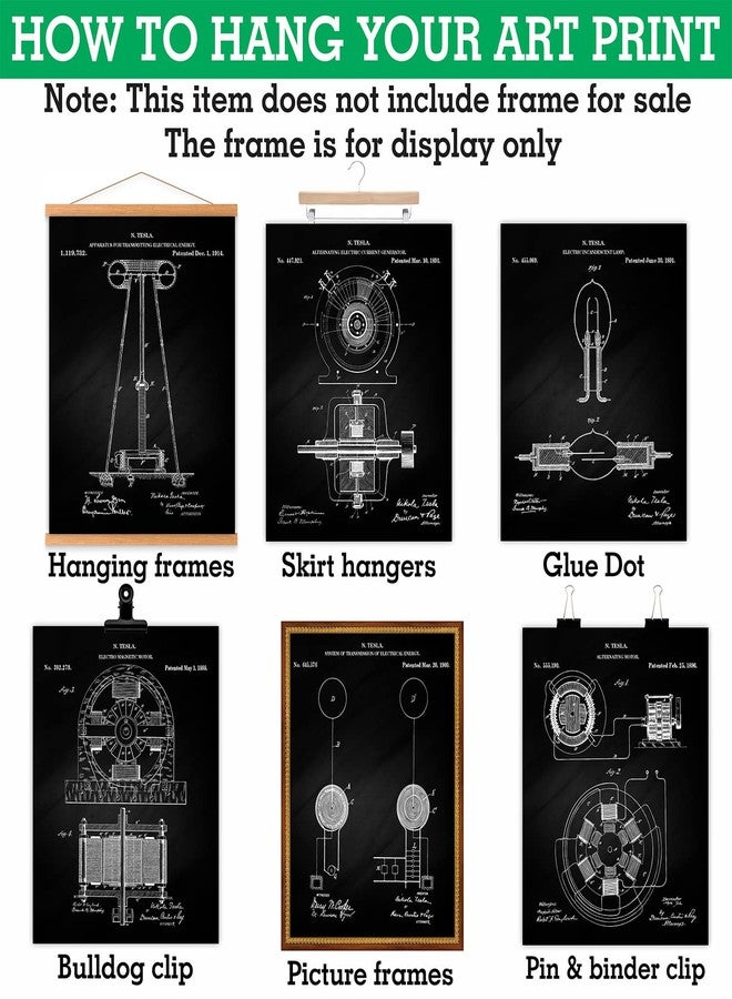 PARTH IMPEX Nikola Tesla Vintage Patent Wall Art - Geek Steampunk Home Office Industrial Wall Decor - Engineer Gifts Idea for Mechanical Electrical Men Women Science Grad Nerd - Unframed 8x10 Poster Prints - Image 4