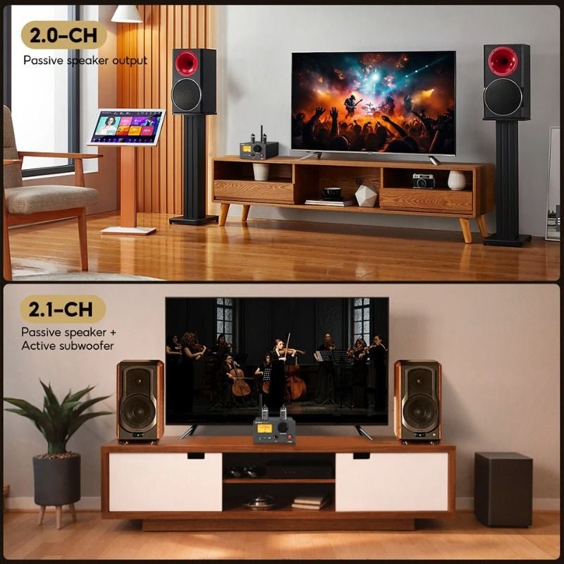 Aiyima T5 V2.0 HiFi 2rca Bluetooth 5.1 Vacuum Tube Headphone Amplifier Class D 2.0 Channel Power Amp 160Wx2, 32V - Image 3