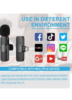 Generic Wireless Lavalier Microphone for Type-C Phone, Plug-Play Wireless Mic with 2 Microphone for USB-C Android Phone Video Recording, Interview, Vlog, Auto Sync and Noise Reduction  - Image 2