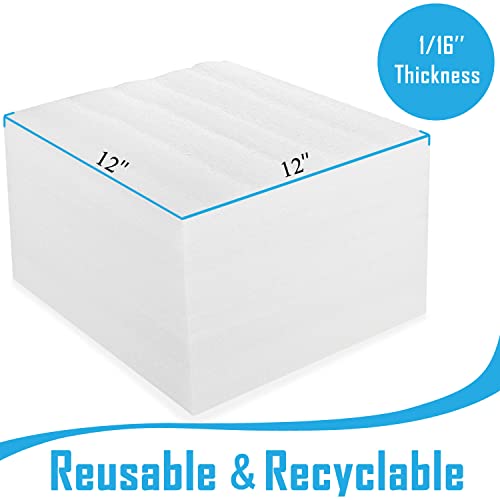 DAT 100 Pack Foam Sheets, DAT 12" x 12", 1/16" Thickness, Foam Wrap Cushioning Material, Moving Supplies for Packing Storage and Shipping - Image 5
