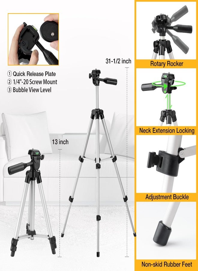 PREXISO Laser Level with Tripod, 65Ft Self Leveling Cross Line Laser Level, Green Line leveler Tool for Hanging Pictures, Home Renovation with LED Indicator & 2 AA Batteries (31-1/2 inch Tripod) - Image 2