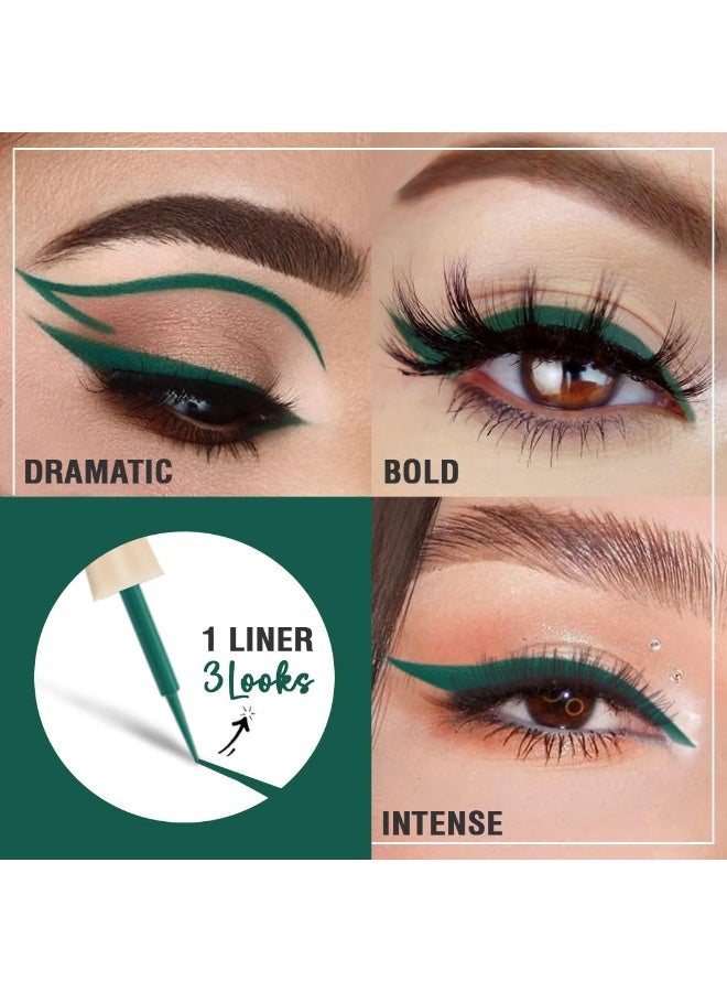 Glamveda Liquid Eye Liner, Green, Long Lasting Matte Waterproof Liner - Smudge Proof, Transfer Proof Eye Makeup, Bold, Clean, Smudge-Free Look 24-Hour Long Stay 4.5 ml - Image 3