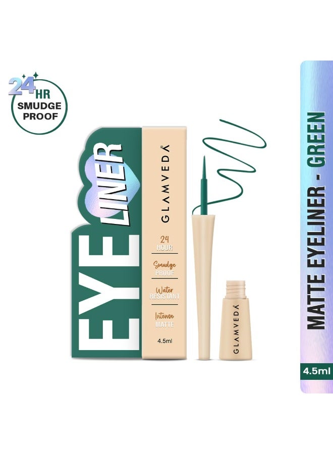 Glamveda Liquid Eye Liner, Green, Long Lasting Matte Waterproof Liner - Smudge Proof, Transfer Proof Eye Makeup, Bold, Clean, Smudge-Free Look 24-Hour Long Stay 4.5 ml - Image 2