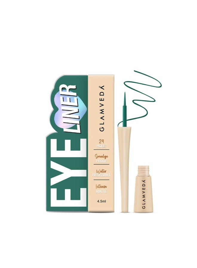 Glamveda Liquid Eye Liner, Green, Long Lasting Matte Waterproof Liner - Smudge Proof, Transfer Proof Eye Makeup, Bold, Clean, Smudge-Free Look 24-Hour Long Stay 4.5 ml - Image 1