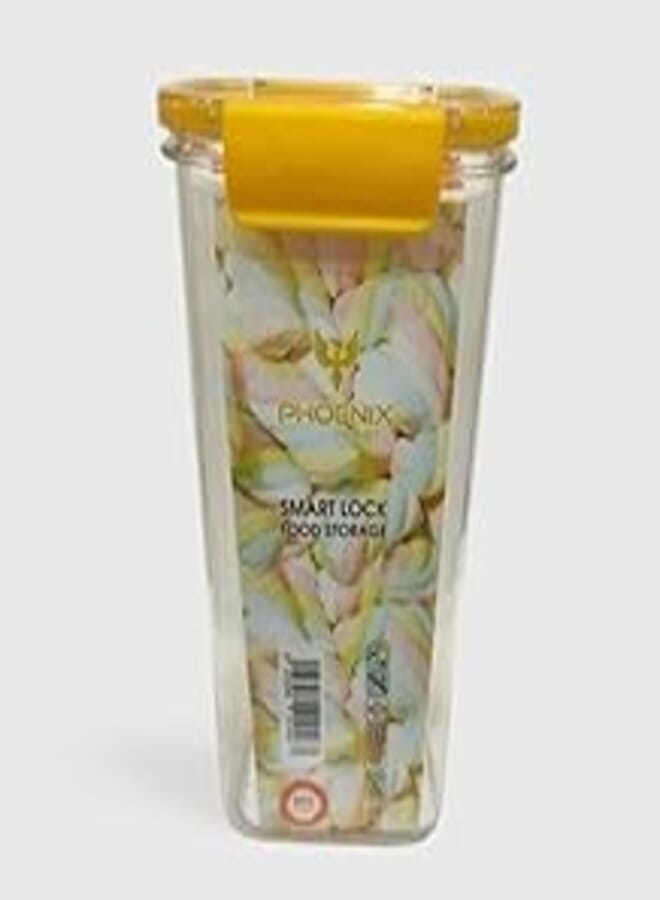Acrylic Fridge Container With Airtight Lid With Silicone Sides, 1700 Ml, Bpa Free, Clear With Yellow Frame Le-Marche_726 