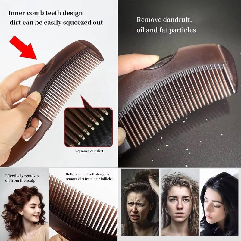 Ferozon Pack Of 1 Dandruff Comb Energy Massage Comb Scalp Brush for Dandruff Removal Lice Remover Products Hair Dressing Comb Plastic Brown Unisex - Image 5