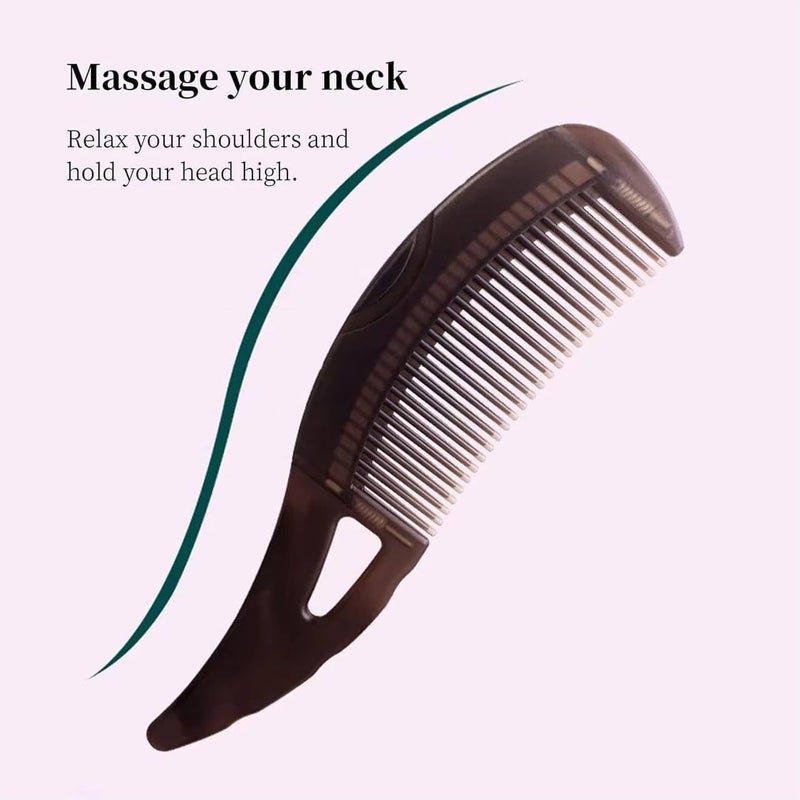 Ferozon Pack Of 1 Dandruff Comb Energy Massage Comb Scalp Brush for Dandruff Removal Lice Remover Products Hair Dressing Comb Plastic Brown Unisex - Image 2