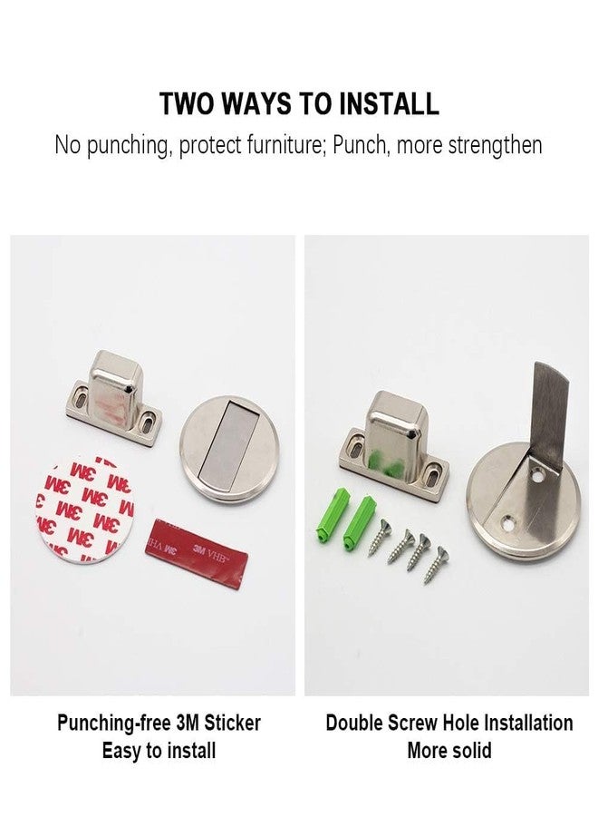 TAMADAA Strong Magnetic Door Stopper Magnets Door Stops Catch Floor Door Holder with Self Adhesive and Screw MountInvisible Heavy Duty Magnet No-Drill Magnetic Door Stopper (1, Silver) - Image 3