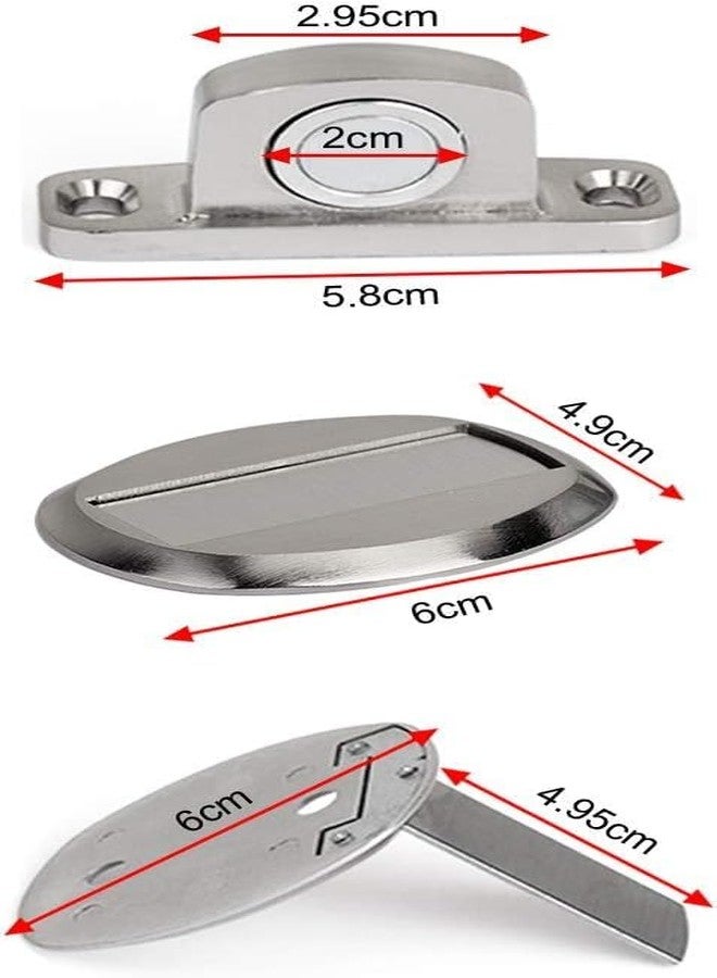 TAMADAA Strong Magnetic Door Stopper Magnets Door Stops Catch Floor Door Holder with Self Adhesive and Screw MountInvisible Heavy Duty Magnet No-Drill Magnetic Door Stopper (1, Silver) - Image 2