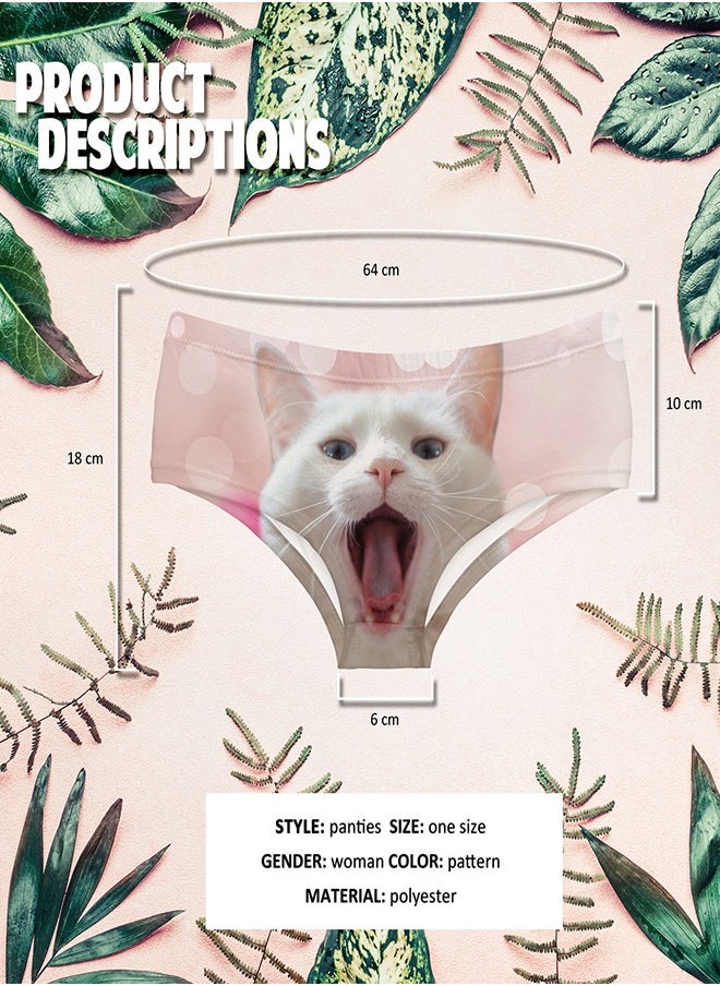 Generic 1 Pcs Women's Cat Patterned Printed Underwear Personalized Underwear Comfortable Anti-bacterial Breathable Waist Body Shaper Underpants Best Gift For Women  - Image 5