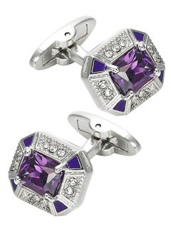 Rectangle Crystal Silver Tone Cufflinks For Men Purplebluetransparent Crystals Men'S Cuff Link Set For Wedding Shirt Party Business Birthday Anniversary Dress (Purple Crystal) - pzsku/Z1C79AE1493DB92B8802BZ/45/_/1718182589/b0a9fe19-e824-4ca8-99d1-51ef70fee59d