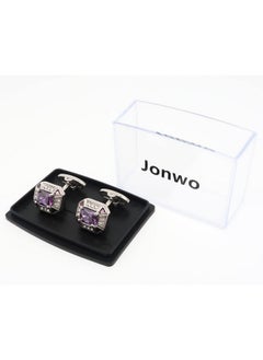 Rectangle Crystal Silver Tone Cufflinks For Men Purplebluetransparent Crystals Men'S Cuff Link Set For Wedding Shirt Party Business Birthday Anniversary Dress (Purple Crystal) - pzsku/Z1C79AE1493DB92B8802BZ/45/_/1718182590/9cbe9104-d57a-4862-8fb8-d8d050c5f5ef