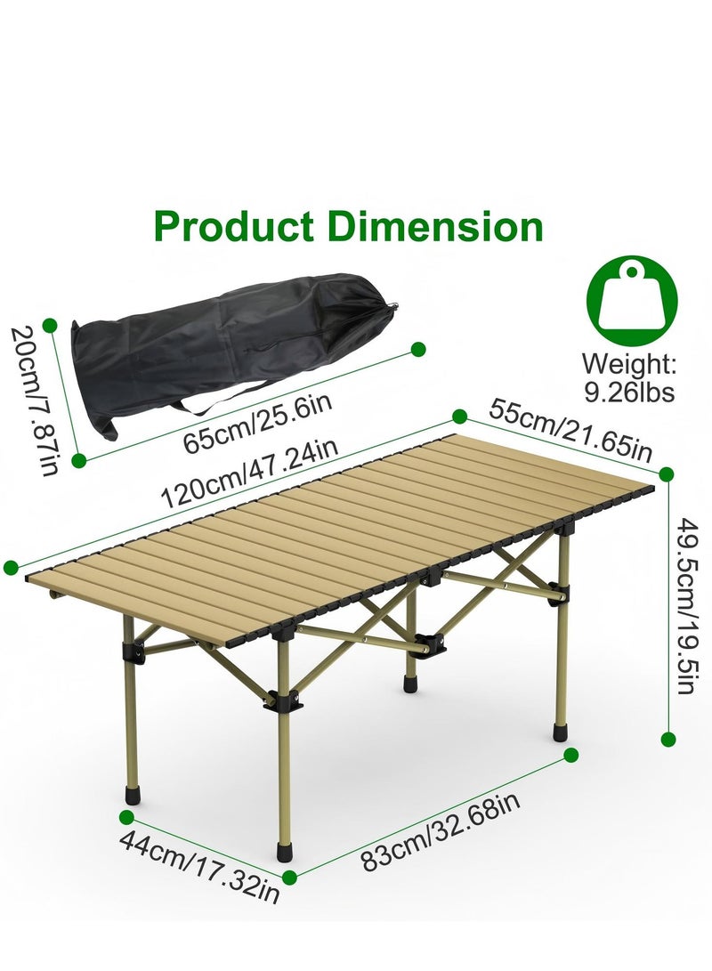 السيميا طاولة كبيرة قابلة للطي، طاولة تخييم محمولة، طاولة نزهة، طاولة ظهر مع جيب تخزين مقاوم للماء، للشواء في الهواء الطلق، الطهي، النزهات، الشاطئ، التخييم والشاطئ - Image 2
