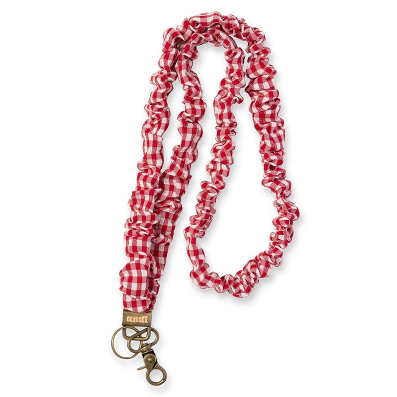 ANDI Neck Lanyard For Women - Scrunchie Cute Lanyard for Keys, Id Card Holder, Wallet - Aesthetic Long Lanyard (Red Checkered) - Image 1
