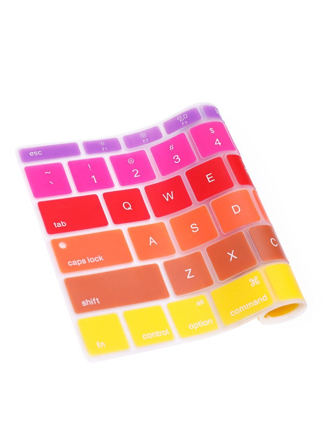 For Apple Laptop MacBook 12 Inch Retina Colorful Rainbow Gradient Keyboard Protection Film-Color:Gradient Gray-Dimensions:US Version Of The Old Universal 13/15