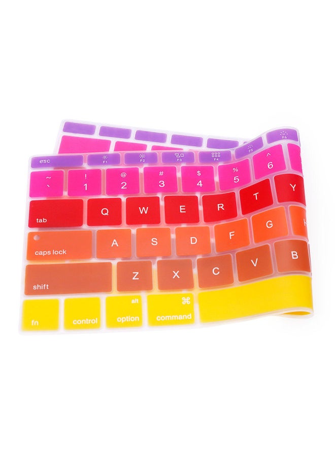 For Apple Laptop MacBook 12 Inch Retina Colorful Rainbow Gradient Keyboard Protection Film-Color:Gradient Gray-Dimensions:US Version Of The Old Universal 13/15