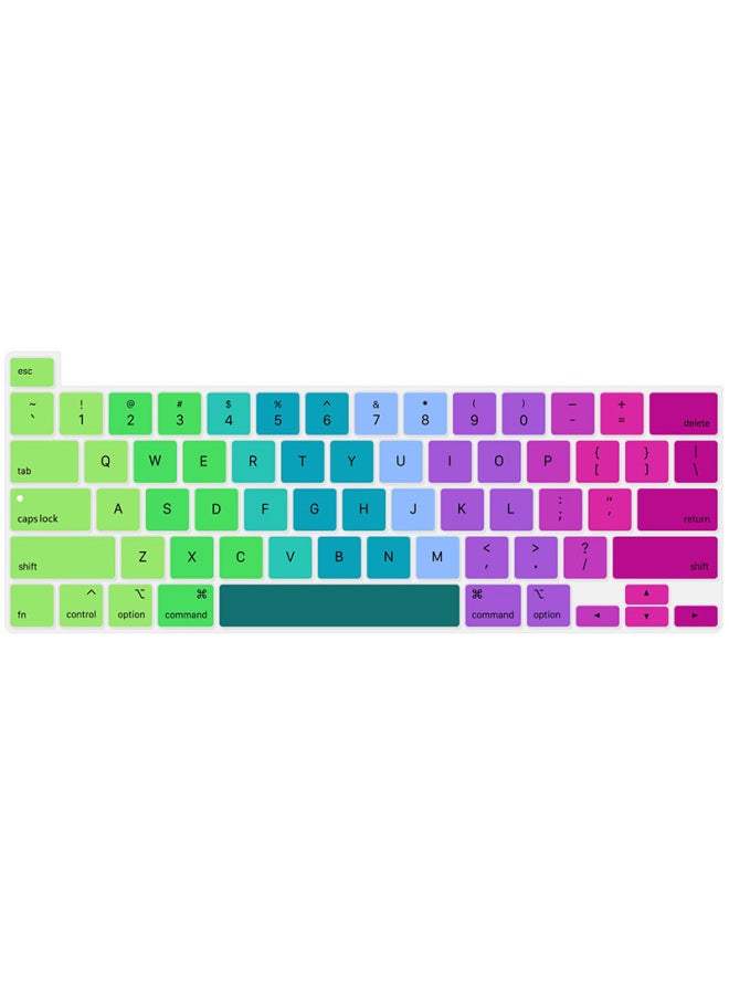 For Apple Laptop MacBook 12 Inch Retina Colorful Rainbow Gradient Keyboard Protection Film-Color:Gradient Gray-Dimensions:US Version Of The Old Universal 13/15