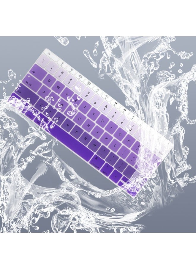 For Apple Laptop MacBook 12 Inch Retina Colorful Rainbow Gradient Keyboard Protection Film-Color:Gradient Gray-Dimensions:US Version Of The Old Universal 13/15