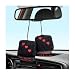 Yourkar 2 PCS Fuzzy Plush Dice for Car Rearview Mirror 3 Retro Square HeartShape Dice Mirror Hanging Ornament Universal Interior Hanging Dice Decor Accessories for Men Women Black Red - Image 2