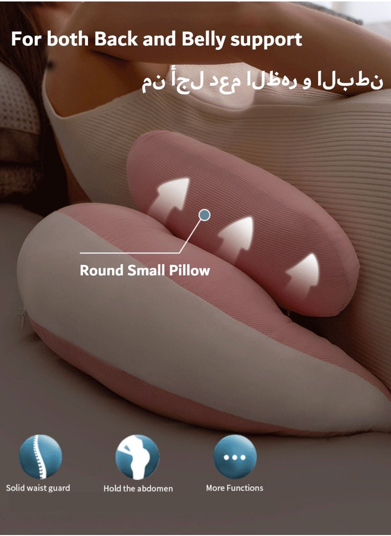 Generic Pregnancy Pillows for Sleeping, Maternity Pillow Support for Back, Legs, Belly of Pregnant Women, Detachable Cover and Adjustable, Belly fitting U shape, Pink  - Image 2