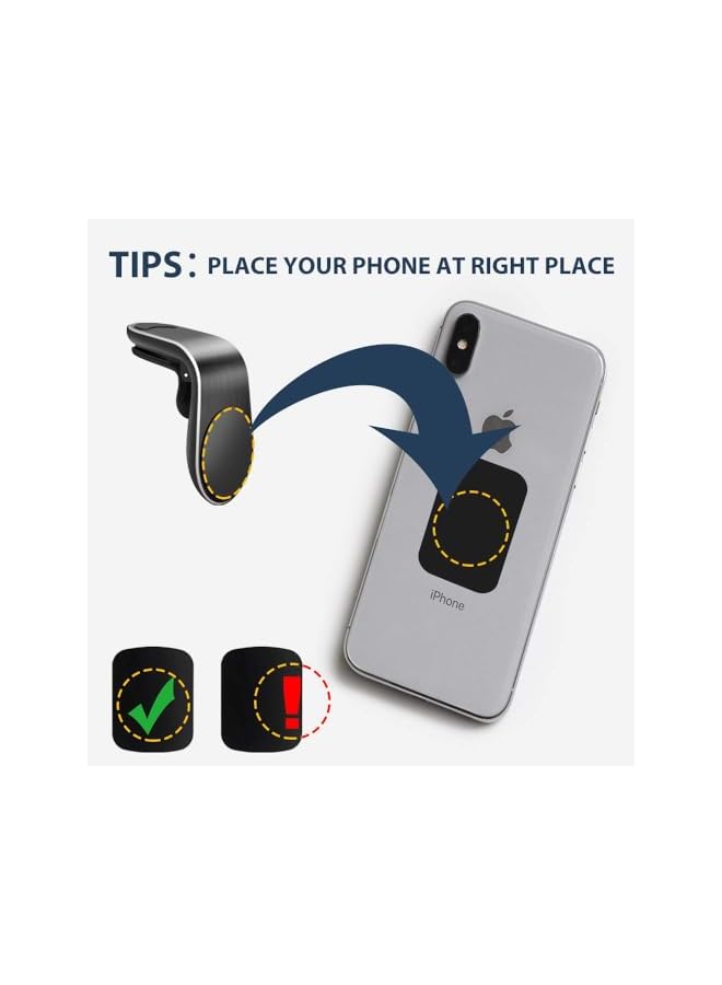 S-TOP 2 Pack Magnetic Phone Car Mount, Air Vent Phone Car Mount, Clip Car Air Vent Magnetic Mount, Hands Free Universal Smart GPS Cell Phone Holder, Universal Car Cellphone Holder (Black) - Image 4