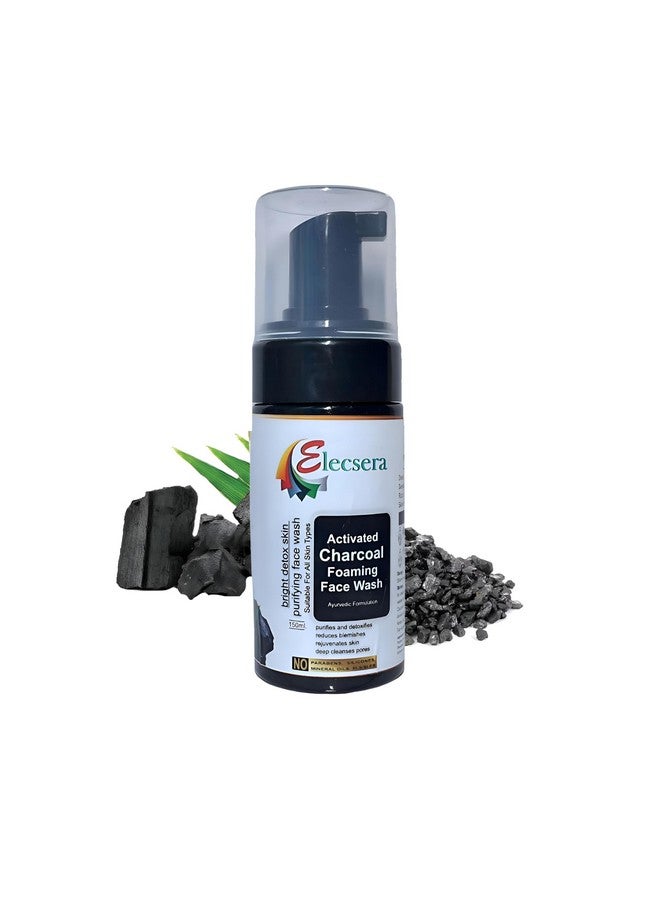 Elecsera Detox Facewash Activated Charcoal| For Deep Cleaned Skin | Reveals Glow, Pollution Clear Face Wash (150 ml) - Image 1