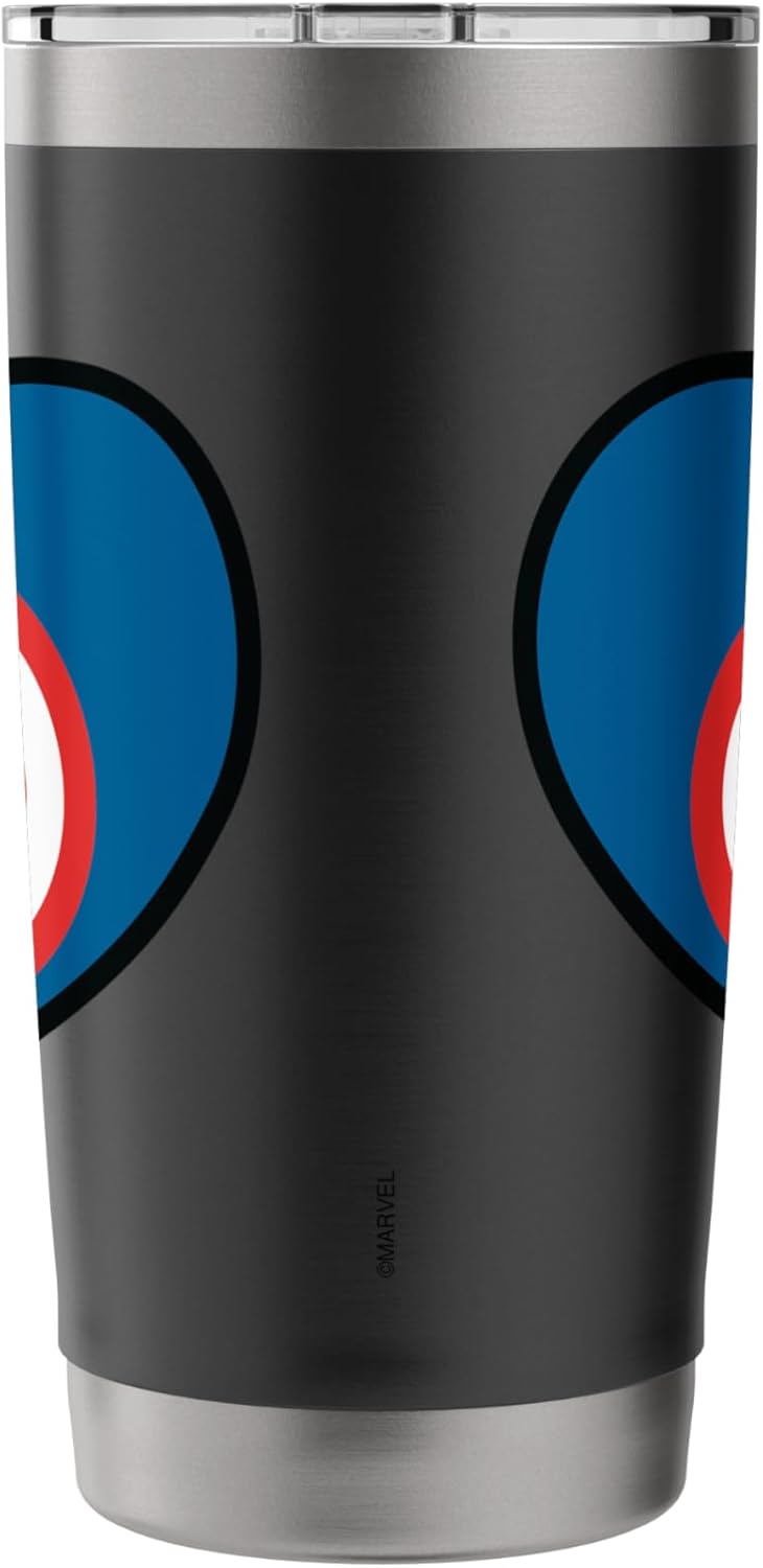 Marvel Captain America Avengers Heart Love Valentines Day Stainless Steel Insulated Tumbler - Image 2