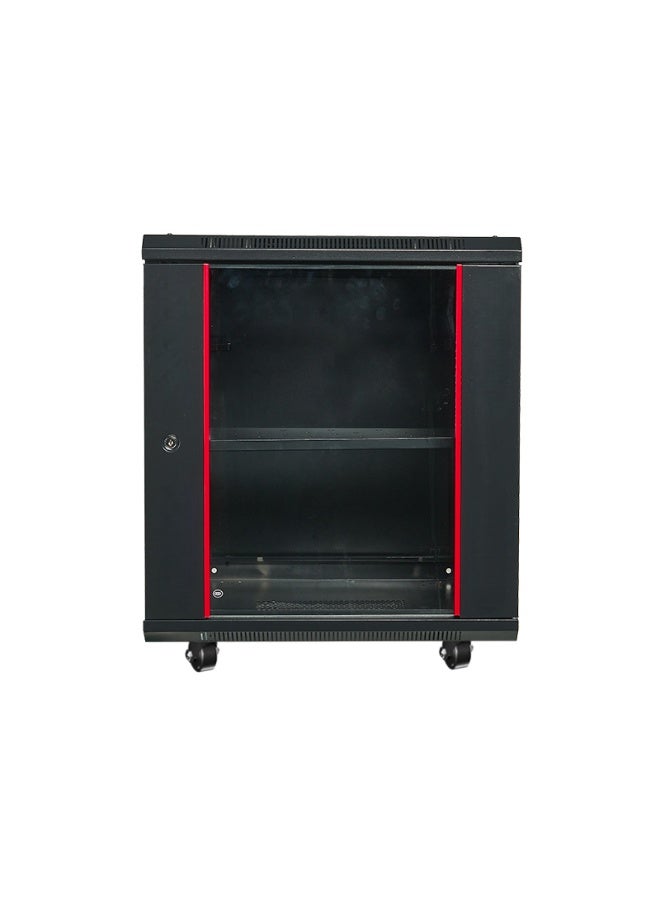 12U Server Rack Cabinet for DVR/NVR & Networking (530x600mm) - 19-Inch Wall Mount & Floor Standing with 4 Wheels, Fan & Shelf - Image 3