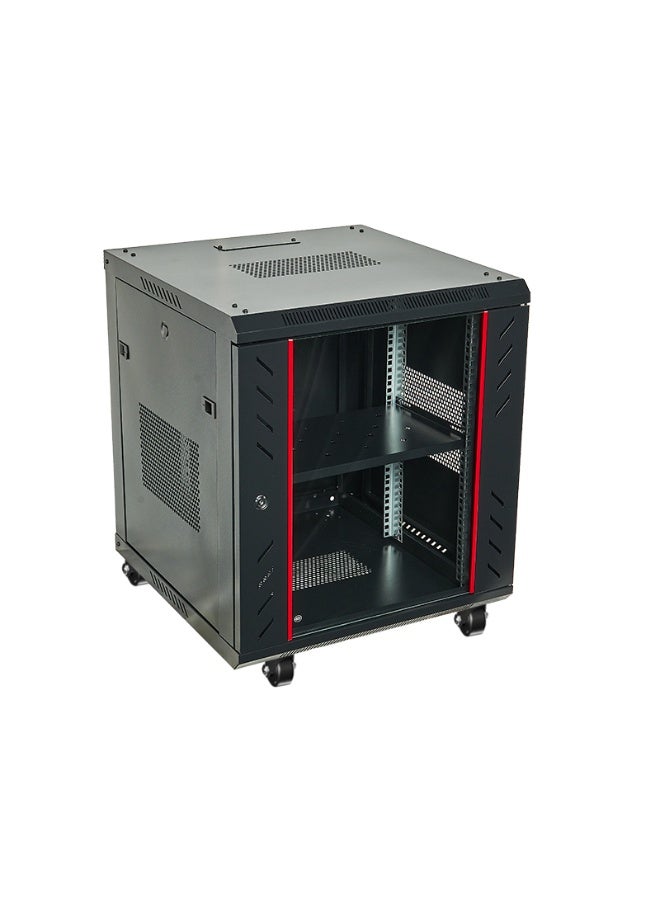 12U Server Rack Cabinet for DVR/NVR & Networking (530x600mm) - 19-Inch Wall Mount & Floor Standing with 4 Wheels, Fan & Shelf - Image 4