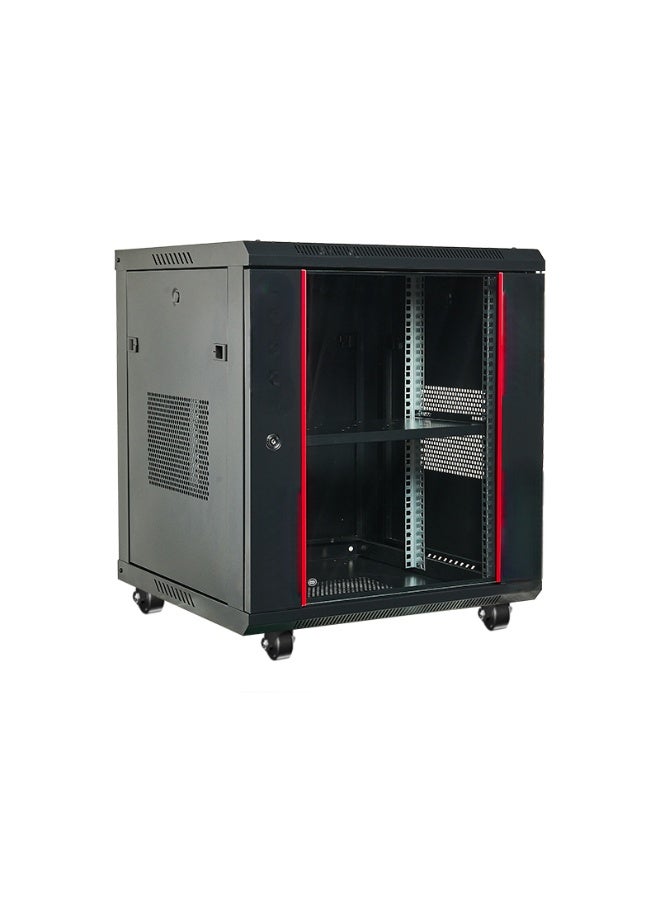 12U Server Rack Cabinet for DVR/NVR & Networking (530x600mm) - 19-Inch Wall Mount & Floor Standing with 4 Wheels, Fan & Shelf - Image 1