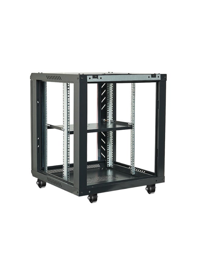 12U Server Rack Cabinet for DVR/NVR & Networking (530x600mm) - 19-Inch Wall Mount & Floor Standing with 4 Wheels, Fan & Shelf - Image 5