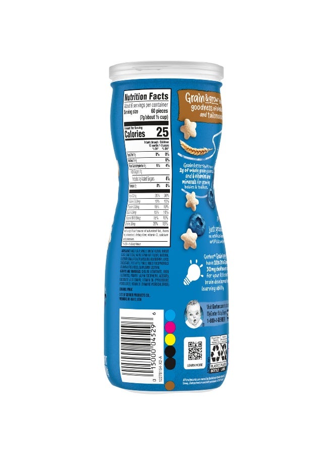 Gerber Gerber, Snacks for Baby, Grain & Grow, Puffs, Puffed Grain Snack, 8+ Months, Blueberry, 1.48 oz (42 g)  - Image 2
