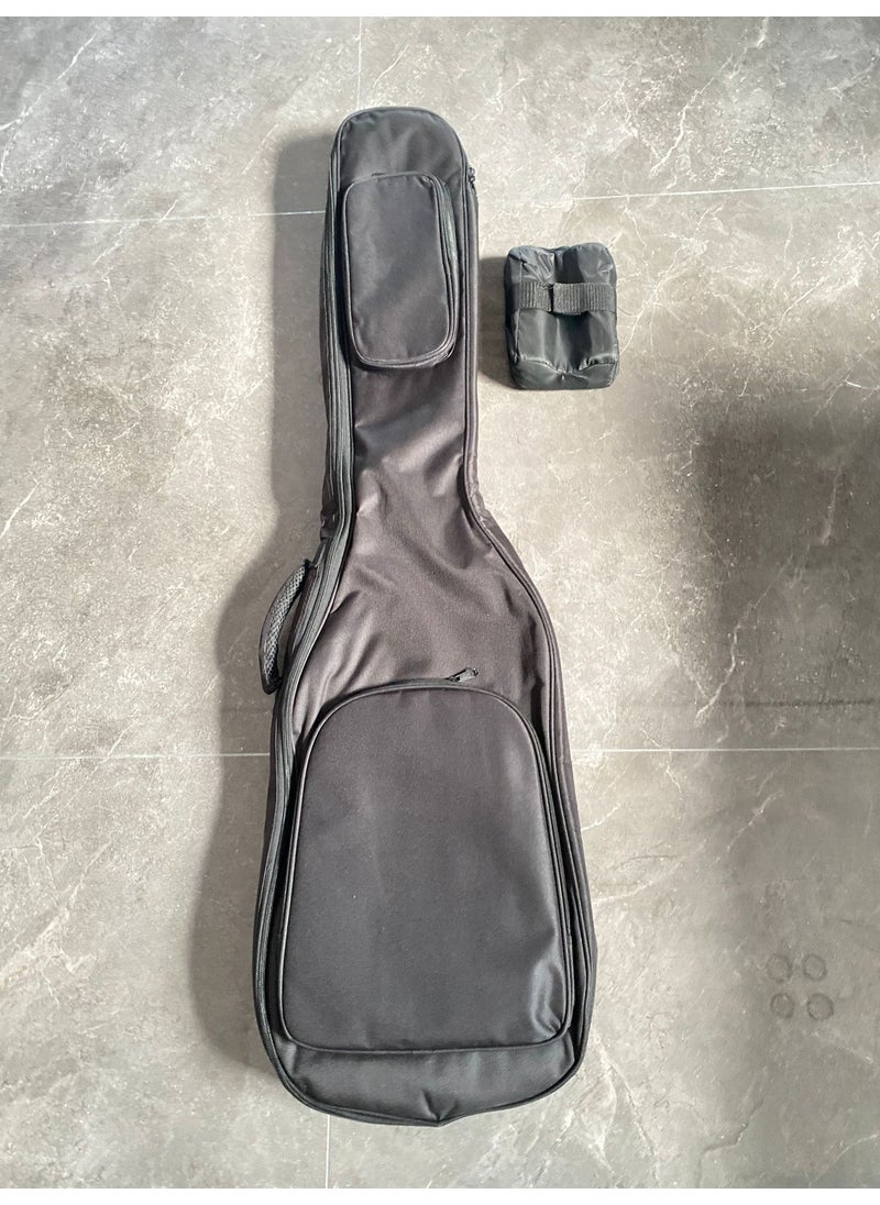 Generic - Padded Guitar Backpack for Electric Guitar Bass 10T elecTric bass black coTTon bag (wiTh neck supporT) - Image 1