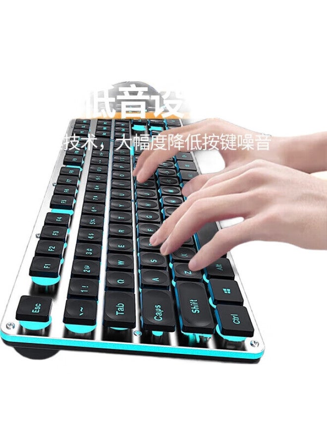 Eweadn X7S Wireless Keyboard, Single-Mode 2.4G, True Mechanical Feel, Low-Profile, Office Keyboard, Compatible With Desktop And Laptop Computers, Rechargeable Membrane Keyboard, Black With Blue Light - Image 1