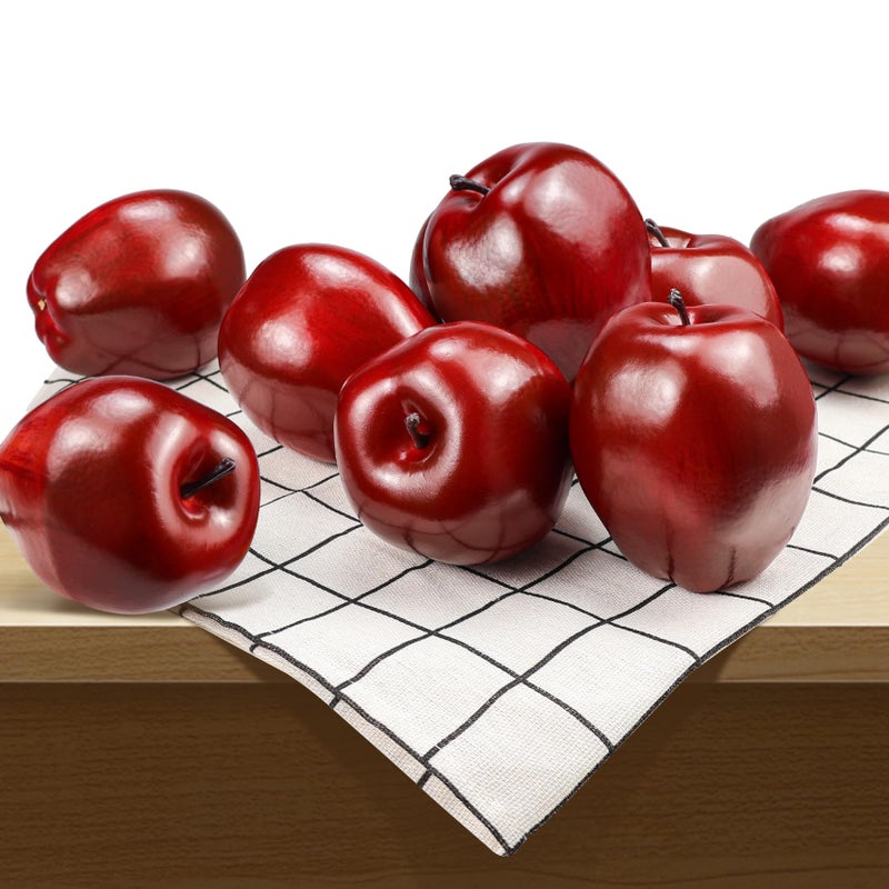 Lorigun Artificial Apples Fake Fruits Red Delicious Apples for Decoration, Decorative Fruit, Faux Big Red Apple 6 Pcs - Image 4
