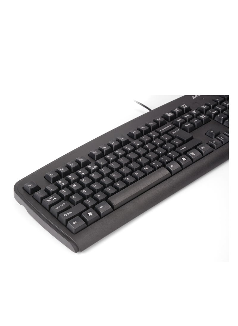 A4TECH A4TECH WIRED ENG-ARA SMOOTH KEYBOARD KB-720 WITH TRADITIONAL KEYCAPS, LASER INSCRIBED KEYS, BLACK  - Image 5