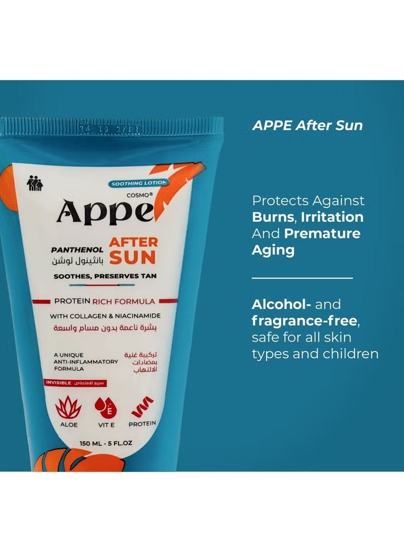 Cosmo APPE After Sun Panthenol Lotion 150ml - Soothing Cooling Relief with Aloe Vera, Collagen & Niacinamide - Tan Preserver & Intensive Skin Repair - Image 5