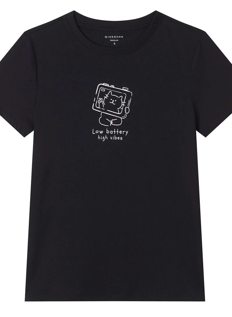 Giordano Women Regular Cotton Graphic Crew Tee