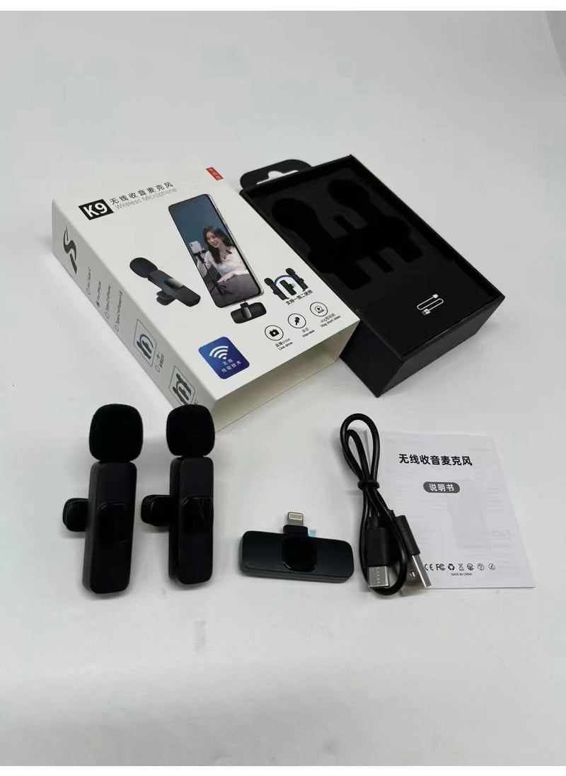 Generic K8K9 Wireless Lavalier Microphone for Vlogging K9 Apple double wheat 