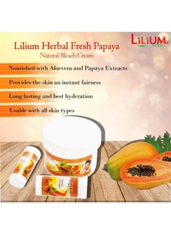 LILIUM Herbal Fresh Papaya Bleach Cream 300G Insta Glow With Papaya Herbal Extract  - Image 4