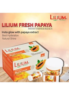 LILIUM Herbal Fresh Papaya Bleach Cream 300G Insta Glow With Papaya Herbal Extract  - Image 3