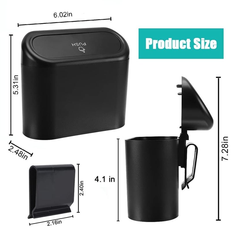 Skydue SKYDUE Car Trash Can with Lid Mini Vehicle Trash Bin Car Dustbin Garbage Organizer with One Roll Trash Bag Automotive Garbage Can Bin Trash Container for Auto Cars Home Office  - Image 2